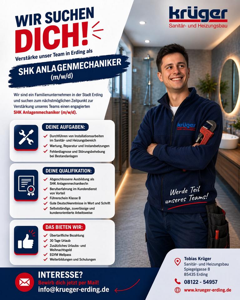 Anlagenmechaniker SHK m/w/d in Vollzeit